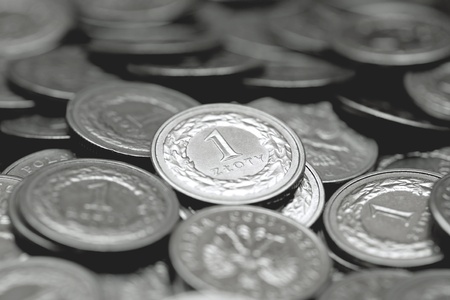 The large group of Polish coinsの写真素材