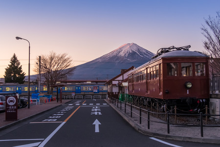 Kawaguchiko Train Station - Japanのeditorial素材