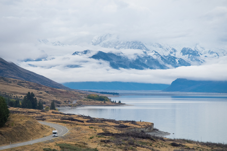 Landscape around Mt.Cook/Aoraki national park, New Zealandの写真素材