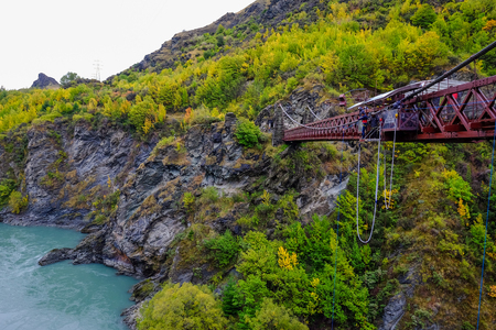 Kawarau Gorge Suspension Bridge, New Zealandのeditorial素材