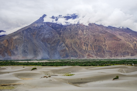 Landscape around Nubra Valley in Ladakh, Indiaの写真素材