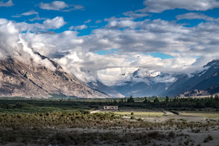 Landscape around Nubra Valley in Ladakh, Indiaの写真素材