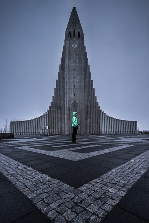 Hallgrímskirkja, Lutheran (Church of Iceland) parish church in Reykjavík, Iceland.のeditorial素材