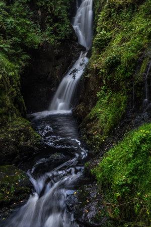 Waterfall Trail at Glenariff Forest Park near Causeway Coastal Route, Country of Antrim, Northern...
