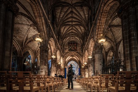St Giles' Cathedral also known as the High Kirk of Edinburgh, is the Church of Scotland in Edinburgh, United kingdom.のeditorial素材