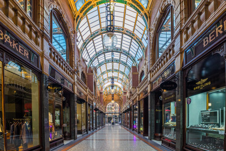 LEEDS, UK -JUNE 2, 2019: Victoria Quarter, one of the most famous shopping area in Leeds, United Kingdomのeditorial素材