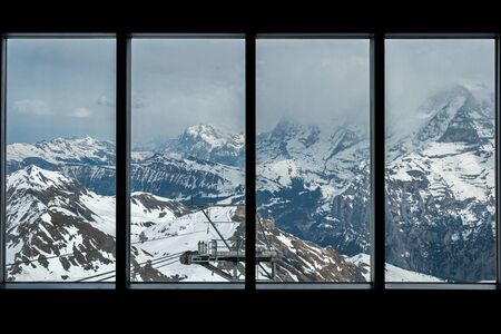 Landscape around the peak of Schilthorn, the highest mountain in the range lying north of the Sefinenfurgge Pass, Switzerlandの写真素材