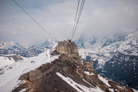 Landscape around the peak of Schilthorn, the highest mountain in the range lying north of the Sefinenfurgge Pass, Switzerlandの写真素材