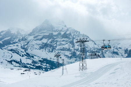 The First station above the town of Grindelwald, Switzerland