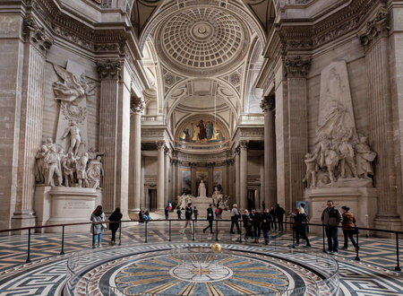 Interior of The Pantheon (PanthÃ©on) in Paris, Franceのeditorial素材