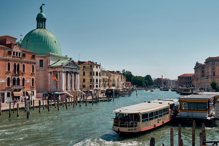 Venice, Italy - June 19, 2019: The landscape around San Simeone Piccolo church in Venice, Italyのeditorial素材