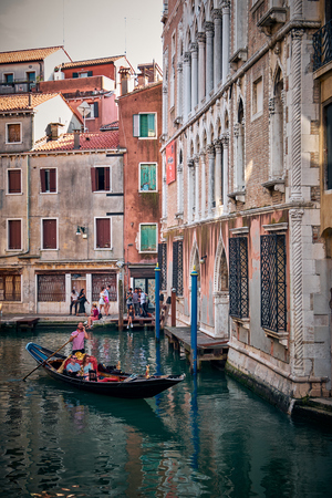 Venice, Italy - June 19, 2019: The landscape of street in Venice city, Italyのeditorial素材