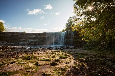 Waterfall, the highest natural waterfall in Estoniaの写真素材