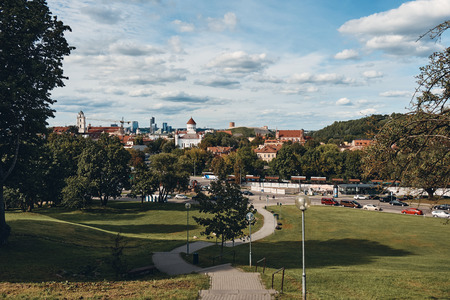 The Aerial View of Vilnius Old Town, Lithuaniaのeditorial素材