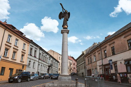 VILNIUS, LITHUANIA - SEP 7, 2019: Angel of Uzupis, Located in Republic of Uzupis, Vilnius City, Lithuaniaのeditorial素材