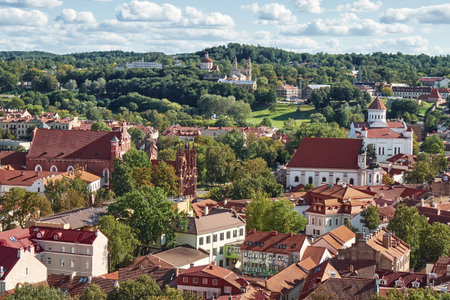 The Aerial View of Vilnius City from Gediminas Castle Tower, Vilnius, Lithuaniaのeditorial素材