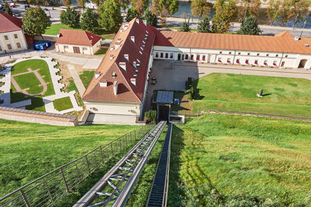 VILNIUS, LITHUANIA - SEP 7, 2019: The Landscape from Funicular Station of Gediminas Castle Tower in Old Town of Vilnius, Lithuaniaのeditorial素材