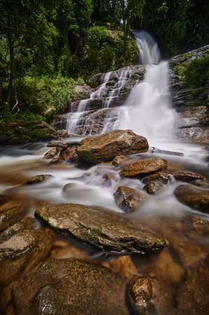 Huai Sai Luang Waterfall, A waterfall in Doi Inthanon National Park, Chiangmai province, Thailand