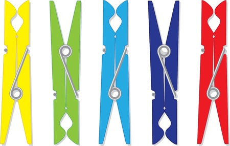 Color clothes plastic peg - illustrationのイラスト素材
