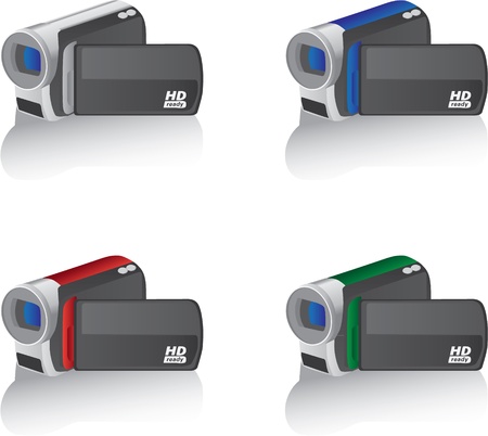 four colour camcorders - vector illustrationのイラスト素材
