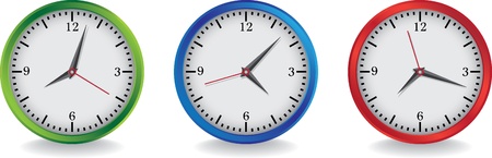 3 color clocks realistic illustrationのイラスト素材