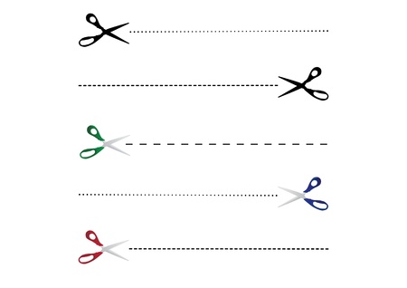 five open scissors color vector illustrationのイラスト素材
