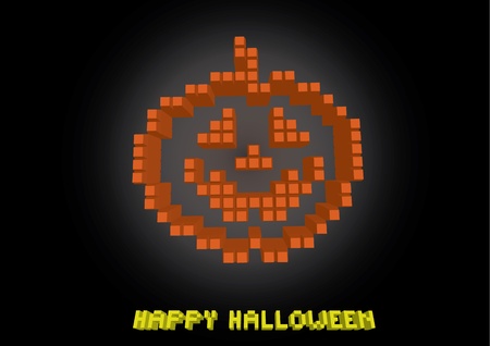helloween pumpkin in pixels - illustrationのイラスト素材