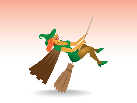 sexy witch with witch hat and broomのイラスト素材