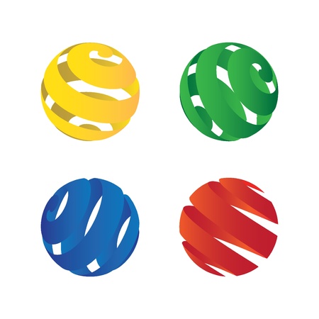four stripped spheres - illustrationのイラスト素材