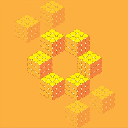cubes geometric illustrationのイラスト素材