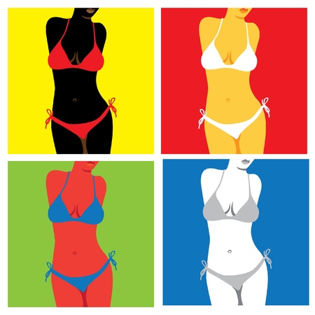 bikini in popart style - illustrationのイラスト素材