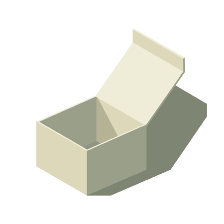 isolated paper box with shadow - illustrationのイラスト素材