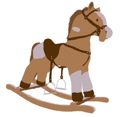 cockhorse child toy closeup isolated illustrationのイラスト素材