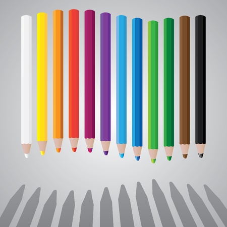 drawing color pencils in wave - illustrationのイラスト素材