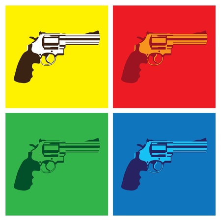 revolver in pop-art style - illustrationのイラスト素材
