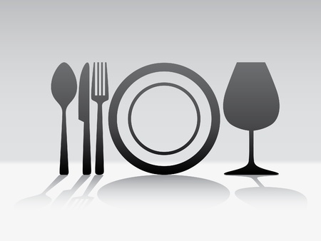 Cutlery spoon knife fork glass illustrationのイラスト素材