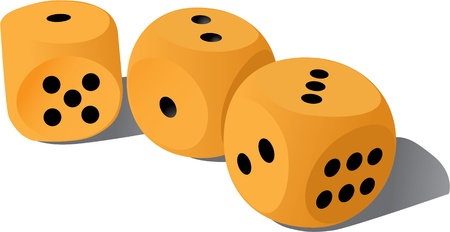 three wood playing dices - illustrationのイラスト素材
