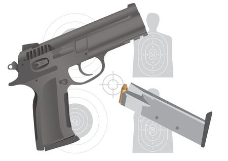 gun, ammo and targets - illustrationのイラスト素材
