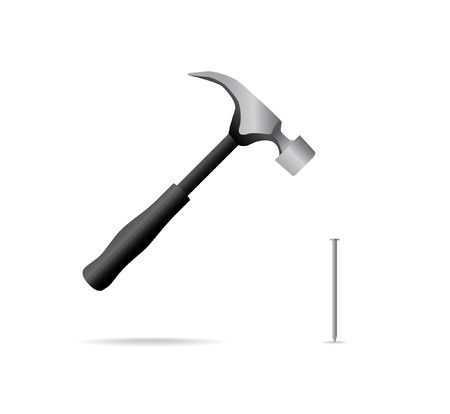 hammer and nail isolated - illustrationのイラスト素材