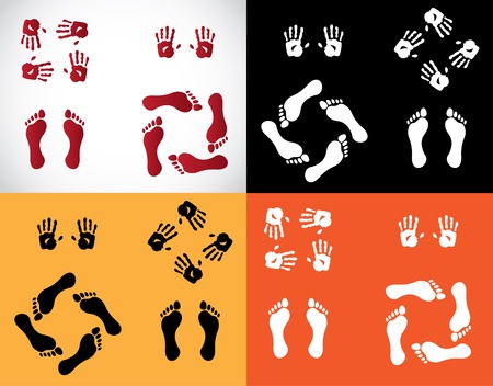 hands and foots set - illustrationのイラスト素材