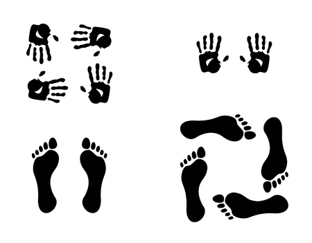 hands and foots illustrationのイラスト素材