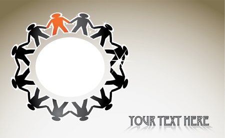  human figures in a circle - illustrationのイラスト素材