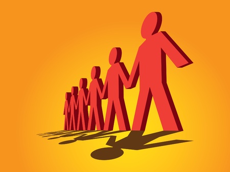 human figures in a row - illustrationのイラスト素材