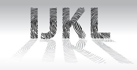 ijkl fingerprint alphabet letters - illustrationのイラスト素材