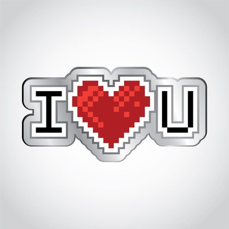 I love you retro look logo - illustrationのイラスト素材