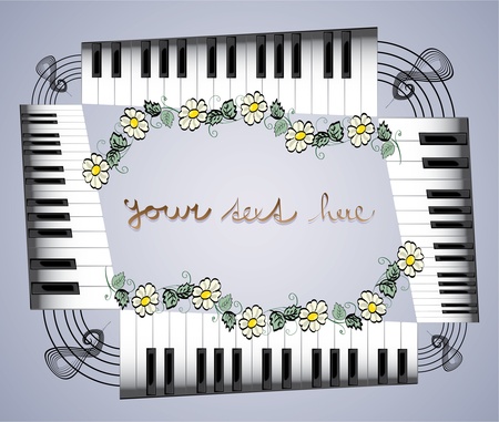 Abstract piano roll as the staircase - an illustrationのイラスト素材