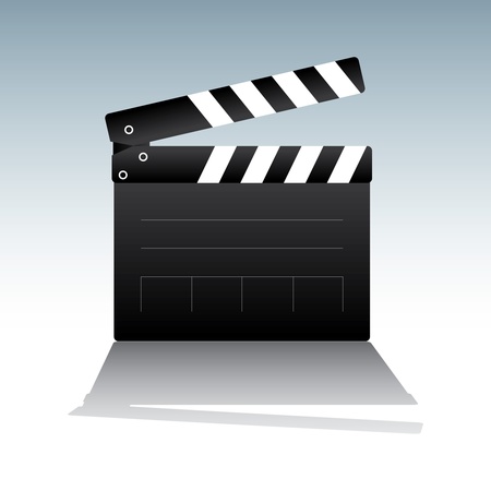 illustration of movie clapper board on light-blueのイラスト素材