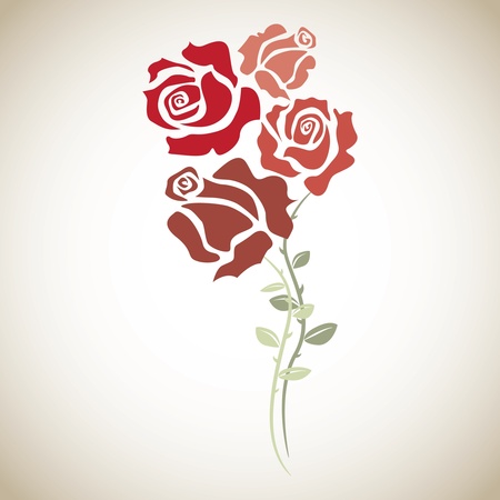 four red roses - sketch illustrationのイラスト素材