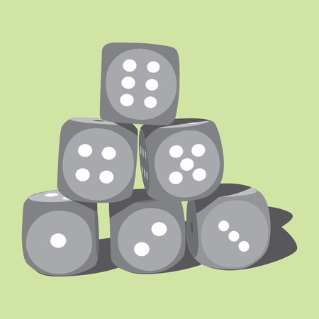 Six wood playing dices - illustration
のイラスト素材