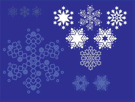 set of snowflakes illustrationのイラスト素材
